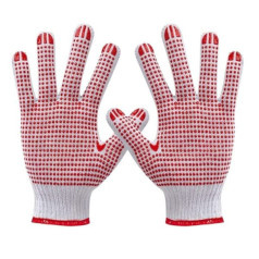 Premium T130 Anti-Slip Wool Gloves with Plastic Coating, 40g